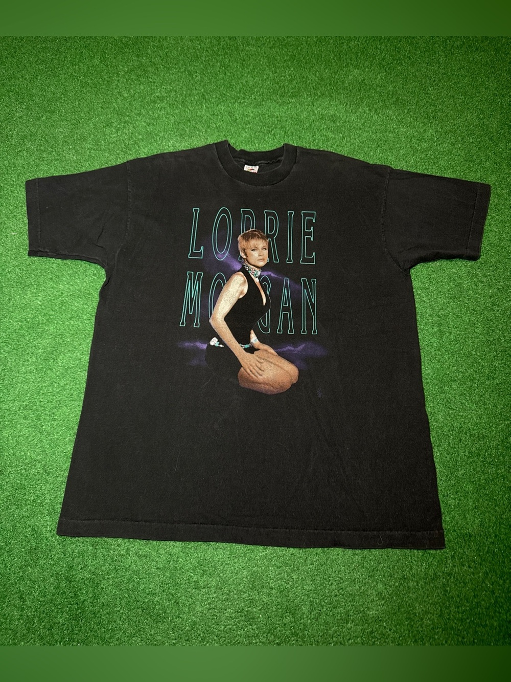 Lorrie Morgan Vintage Concert Tour War Paint XXL Black Band T Shirt 23x32